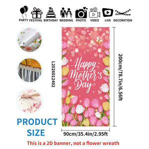 لافتة باب من قماش حرير الحليب المرن والناعم، مقاس 6.5×2.95 قدم، 100% بوليستر، زينة معلقة خاصة ليوم الأم للشرفة، ديكور للعطلات والحفلات - Product Image 2