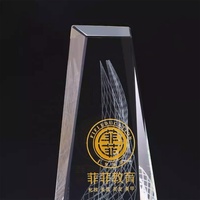 Trophée d'entreprise personnalisé en verre K9 transparent, obélisque optique à facettes, récompense, obélisque d'honneur, cadeau d'entreprise