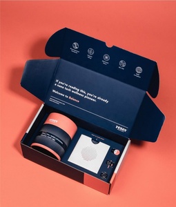 Scatole di Spedizione in Cartone Ondulato Durevoli e di Alta Qualità, Scatole Blu Navy con Logo Personalizzato, Ideali per Integratori e Set Regalo - Product Image 1