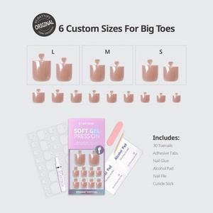 BTArtbox Uñas Postizas de Gel Suave Reutilizables de Color Liso Cuadradas al por Mayor con Efecto Perla Cromado - Product Image 5