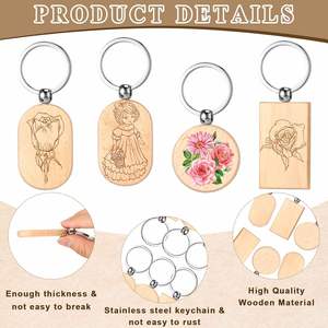 Custom Beech Wood Timber Keychain <b>Blanks</b> for Lazer Engraving Personalized Gifts and Ideal for Couple Hotel <b>Pet</b> Supplier - Product Image 2