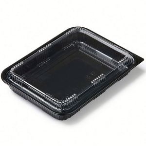 Contenedor Desechable para Comida para Llevar, Recipiente de Plástico para Almacenamiento de Alimentos, Lonchera Ecológica Apta para Microondas, Blanca - Product Image 4