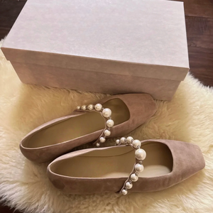 Chaussures plates élégantes Mary Jane à perles pour mariage, légères et respirantes, à talon bas, pour femme, printemps-été - Product Image 1