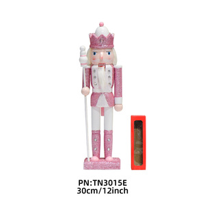 <span class=keywords><strong>Soldatino</strong></span> Schiaccianoci Rosa 30cm, Bambola in <span class=keywords><strong>Legno</strong></span> con Glitter, Regalo Natalizio Moderno, Decorazione da Tavolo per le Festività - Product Image 2