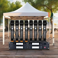Système U808 professionnel UHF Microphone à main sans fil Clip de collier à 8 canaux Microphone serre-tête