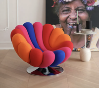 Fauteuil individuel italien créatif Anemone Giovannetti, style moderne minimaliste, pour salon, fauteuil pivotant de détente