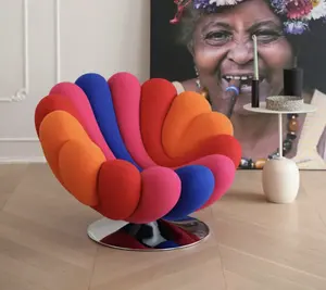 Poltrona Singola Italiana Creativa Anemone <span class=keywords><strong>Giovannetti</strong></span>, Sedia Girevole Moderna Minimalista per Soggiorno, Poltrona Relax - Product Image 1