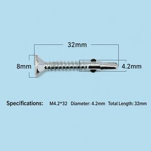 Viti autoforanti a punta ad anello M4.2 in acciaio al carbonio zincato, viti <span class=keywords><strong>Tek</strong></span> da <span class=keywords><strong>legno</strong></span> a metallo, bulloni a testa svasata piatta per macchine - Product Image 3