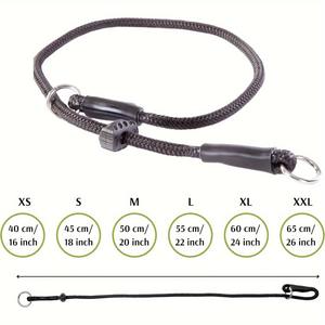 Cadena en P de nailon ajustable, cordón hecho a mano antichoque para entrenamiento de perros, <span class=keywords><strong>Collar</strong></span> de cuerda deslizante de tracción para entrenamiento de Pastor Alemán - Product Image 2