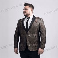 Setelan Pria satu kancing, modis ukuran besar & blazer santai