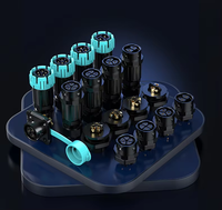 Câble d'alimentation étanche IP67/IP68 R2T R2T-P23MM 3 broches 10A PA66 avec coque arrière noire pour l'assemblage fil-fil de lampes de culture végétale