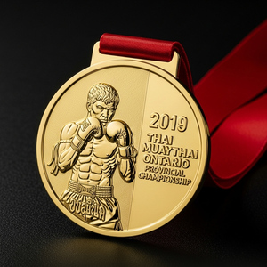 Médaille <span class=keywords><strong>de</strong></span> kickboxing personnalisée en alliage <span class=keywords><strong>de</strong></span> zinc, design <span class=keywords><strong>de</strong></span> <span class=keywords><strong>ring</strong></span> <span class=keywords><strong>de</strong></span> <span class=keywords><strong>boxe</strong></span> en relief 3D, drapeau du Tadjikistan, cordon, <span class=keywords><strong>prix</strong></span> du 1er rang du tournoi <span class=keywords><strong>de</strong></span> kickboxing - Product Image 3