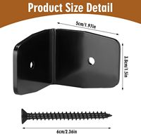 Colliers de fixation noirs en L pour pergola, support d'angle en bois et acier, épaisseur 11 jauges, charge maximale