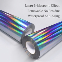 Vinyle auto-adhésif holographique laser en PVC de qualité supérieure, amovible, imperméable, anti-décoloration, pour la décoration, à bon prix