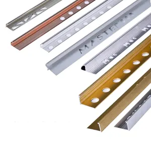 Waterproof Aluminum Transition King T L Square Round Shape Metal Wall Tile Edge Trim Corner Profile Gold Aluminum Tile Trims