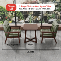 Set Sofa Berlapis Kain Kulit Oil-Wax dengan Rangka Kayu Solid dan Meja Veneer PVC untuk Kafe Minuman Teh Susu