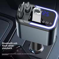 Chargeur de voiture rétractable 5-en-1 avec charge rapide 180W et lecteur MP3 Bluetooth, émetteur FM