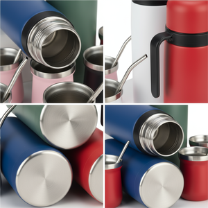 Set <span class=keywords><strong>de</strong></span> Termo para Yerba <span class=keywords><strong>Mate</strong></span> <span class=keywords><strong>de</strong></span> Viaje Personalizado <span class=keywords><strong>de</strong></span> 1000 ml y 160 ml con Vaso, Aislado al Vacío <span class=keywords><strong>de</strong></span> Doble Pared en Acero Inoxidable, Ideal para Regalos - Product Image 2