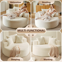 Fauteuils décontractés de forme ronde, grands fauteuils ronds, canapé sans cadre, canapé-lit doux et confortable, aucun assemblage requis