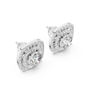 Pendientes de Diamantes Cultivados en Laboratorio, Plata de Ley 925, Joyería de Diseño Contemporáneo para Mujer con Estilo Elegante para Bodas y Fiestas - Product Image 1