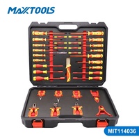 Ensemble d'outils isolés VDE 1000V de 35 pièces, kit d'outils à main pour électriciens en CR-V avec mallette moulée par soufflage, vente en gros OEM pour réparation électrique