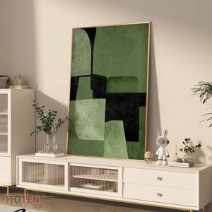 Extra Large arte astratta su tela verde acqua verde paesaggio nero Beige dipinto a olio stampato <span class=keywords><strong>con</strong></span> <span class=keywords><strong>cornice</strong></span> per la decorazione della casa e l'ufficio - Product Image 3
