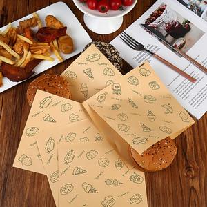 Bolsa de Papel Kraft Marrón de Doble Apertura Personalizada, Diseño Triangular a Prueba de Grasa para Empacar Donas, Bocadillos, Pizza, PE - Product Image 6