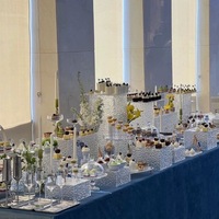 Présentoir à Desserts en Acrylique Effet Vague d'Eau, Plateau de Service pour Pâtisseries de Mariage et Banquets, Décorations de Table pour Plats Froids et Pause Thé