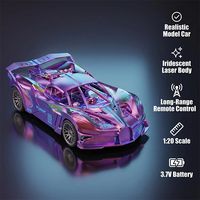 Coche RC Estilo Bugatti Escala 1:20 4 Canales Función Completa Acabado Electrochapado Colorido Listo para Usar Interior/Exterior con Cargador para Niños