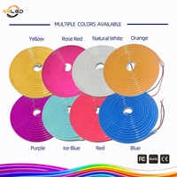 Bande LED néon flexible étanche IP65 5m/rouleau 6x12mm DC12V 8W/M PVC Silicone Garantie 3 ans Blanc chaud Décoration Paysage