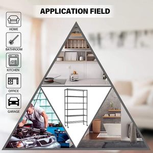 6-שכבות מתכת חוט מדפים יחידת 2100 ק ג קיבולת גלגל שירות עגלת שירות מתכוונן casters - Product Image 4