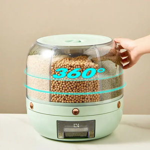 Hot Sale Rice Dispenser <b>Kitchen</b> Moisture-Proof 6-Grid Rotating Food Grain Dispenser Cereal <b>Storage</b> <b>Box</b> Container Dispenser - Product Image 4