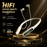Casque intra-auriculaire de sport personnalisé 50 heures d'autonomie JL Réduction du bruit Casque AI HiFi stéréo lourd à affichage numérique sans fil