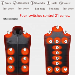 Veste chauffante électrique lavable pour hommes et femmes, rechargeable, 21 zones chauffantes, combinaison <span class=keywords><strong>de</strong></span> <span class=keywords><strong>ski</strong></span> chauffante, veste chauffante d'hiver, vêtements d'extérieur à fermeture éclair - Product Image 5