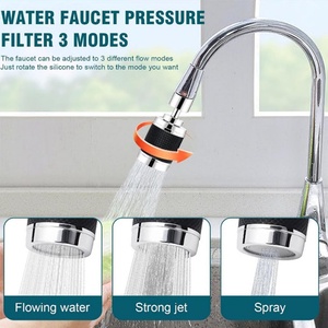 360 ° Rotation Kitchen Faucet Nozzle with Filter High <b>Pressure</b> Water Saver Bubble Faucet Extender Accessory for 3 Spray Modes - Product Image 5