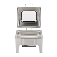 Buffet de banquet moderne en acier inoxydable avec miroir pour hôtel avec chauffe-plats-pour équipement de cuisine