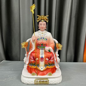 Statues gravées en porcelaine de jade blanc de l'Empereur et de la Reine-Mère Bouddha - Vente en gros pour le Nouvel An chinois et Noël - Product Image 4