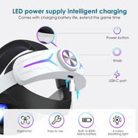 Sangle Elite de haute qualité pour accessoires Meta Oculus Quest 3/Quest3S avec batterie 8000 mAh écouteur RGB lumière VR serre-tête