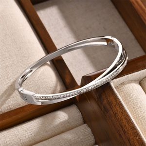 High End Jewelry <b>Bracelet</b> Fine Non Tarnish Stainless Steel Zircon <b>Bangle</b> <b>Bracelet</b> for Women - Product Image 3