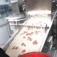 Mesin Pelapis Tepung Drum Baja Tahan Karat Berkecepatan Tinggi untuk Lini Produksi Makanan Siap Saji Nugget Ayam Bentuk Segitiga