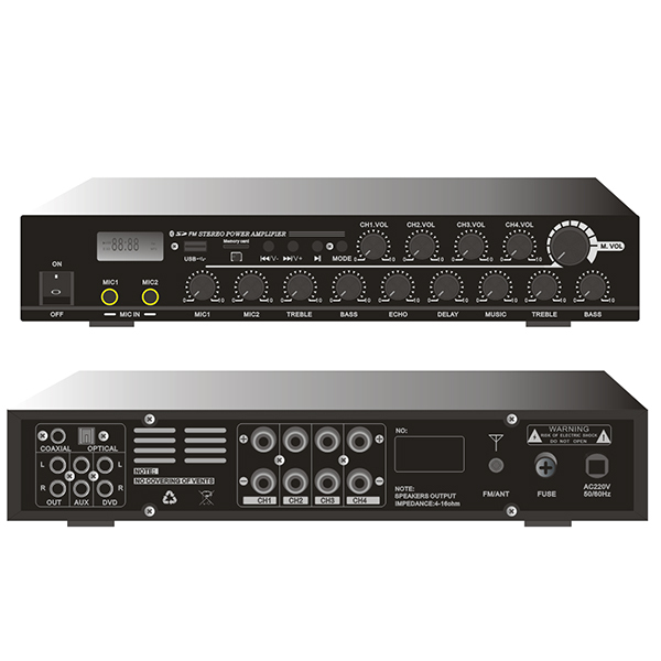 80W Analog-digital signal Processor Audio Power Amplifier for Karaoke, Home Theater, KTV Sound System, Karaoke Amplifier