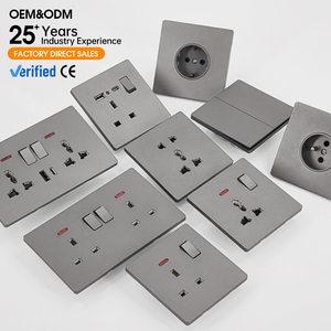 Interruptor de Seguridad KESHIQI, Estándar del Reino Unido, Certificado CE, 13A, Ultra Delgado, Color Gris Mate, Protección Infantil, para Casa y Hotel - Product Image 1