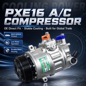 Pièces détachées automobiles Compresseur de climatisation PXE16 OE 1KD820803H <span class=keywords><strong>Pompe</strong></span> de climatisation pour VW Polo Lavida Sagitar Audi A1 A3 <span class=keywords><strong>Skoda</strong></span> Octavia <span class=keywords><strong>Fabia</strong></span> - Product Image 5