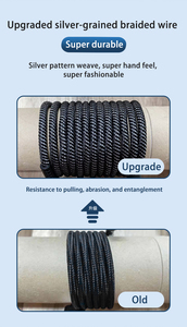 Xu Hướng Mới 240W USB-C USB-C Bện Cáp Dữ Liệu 1M 2M Sạc Điện Thoại Di Động Cho Iphone Đối Với Samsung Loại C Sạc Cáp Cho Máy Tính Xách Tay In - Product Image 6