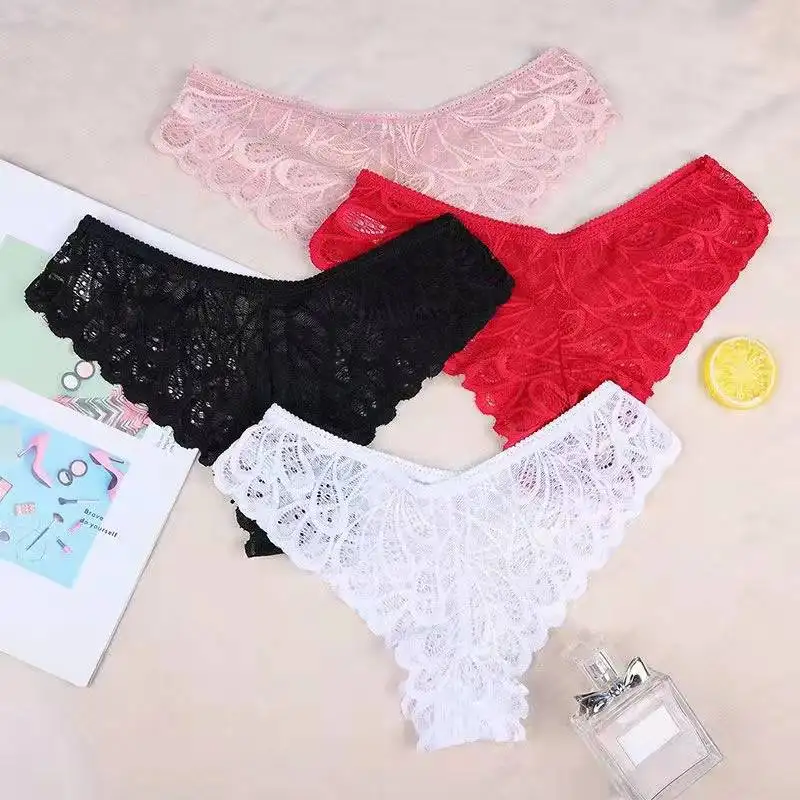 Nhanh chóng khô đầy màu sắc nóng sexy cô gái với chuỗi quần lót ren đồ lót xem qua Voile ren panty sexy đồ lót