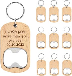 Wholesale Bulk Blank Wood <b>Key</b> Chain Opener Custom logo Wooden Handle Beer Keychain Bottle Opener for Gift - Product Image 1