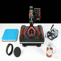Presse à sublimation multifonctionnelle semi-automatique 5 en 1 de 29*38 cm pour casquette, tasse, t-shirt, plaque, écran LCD double affichage