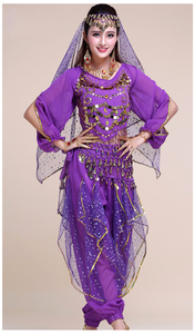 Robe de danse du ventre perlée à la main Costumes de danse du ventre professionnels égyptiens robes tissu indien 1 pièce pour filles adultes - Product Image 4