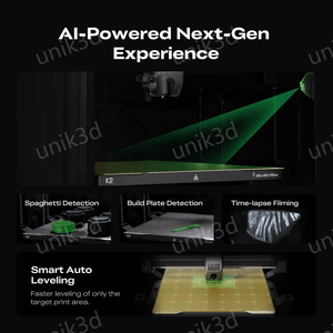 Impresora 3D Automática K2 Nueva, Alta Precisión, Tecnología FDM, Conectividad USB, Compatible con Material PLA, 1 Año de Garantía, Área de Impresión de 22 cm - Product Image 3