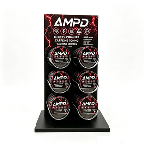 Exhibidor Vertical de 6 Niveles para Bolsas de Energía AMPD, Estante de Plástico Preensamblado, Estilo Moderno, Acabado Brillante - Product Image 1
